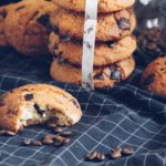 chocolate cookies on blue textile